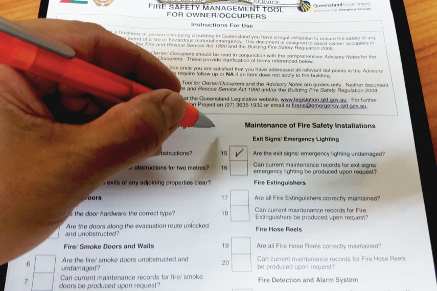 web7 fire safety check list